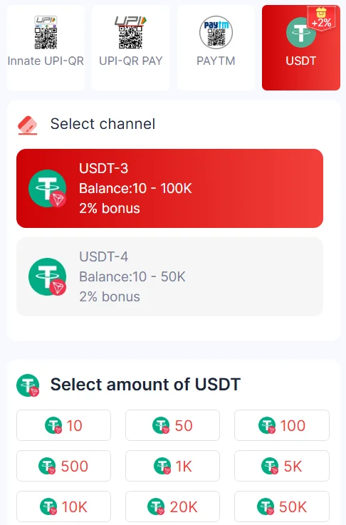 USDT payment
