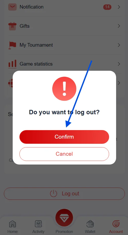 click confirm button