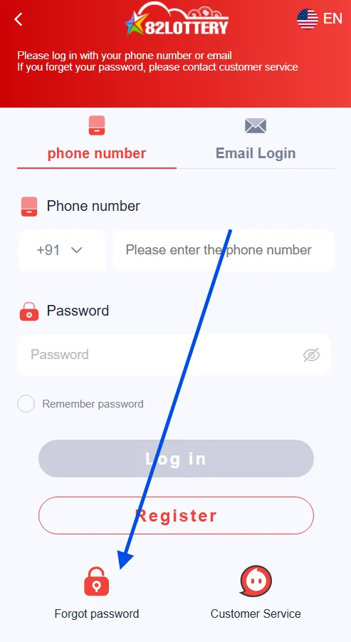 click forgot password button